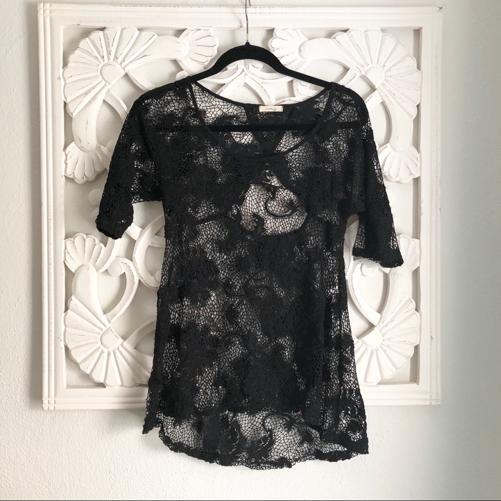 Lovely 153 Black Lace Top